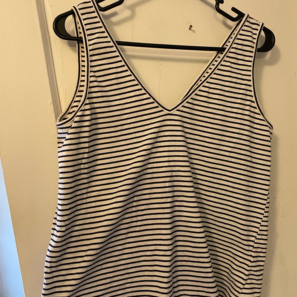 Black and white striped tank